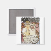 Salon des Cent. ~ Alphonse Mucha Magneet (Voorkant / Achterkant)