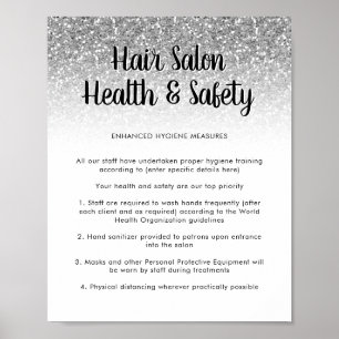 Salon des cheveux affiche de sécurité sanitaire Pa