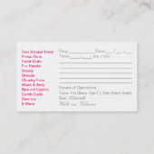 Salon des cheveux Cartes de visite (Dos)