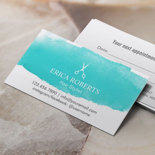 Salon des cheveux coiffeur Rendez-vous aquarelle