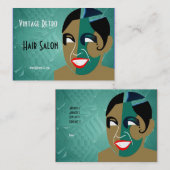 Salon des cheveux rétro Vintage carte de visite (Devant / Derrière)