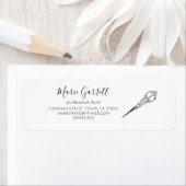 Salon des ciseaux vintages Étiquette de adresse d' (En situation)