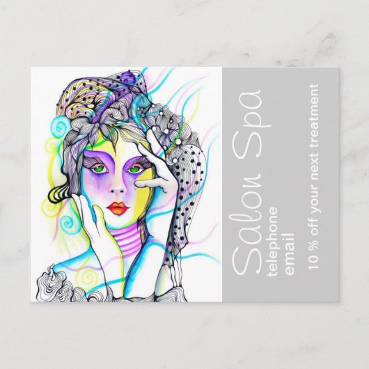 Salon en Spa Adverteren Briefkaart (Voorkant)