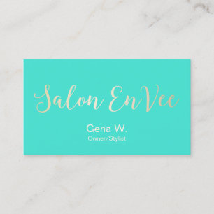Salon Envee Custom Hair Stylist Modern Turquoise Visitekaartje