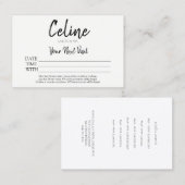 Salon et Spa des cartes de rendez-vous (Devant / Derrière)