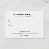 Salon et Spa Noël Certificat cadeau de vacances (Dos)