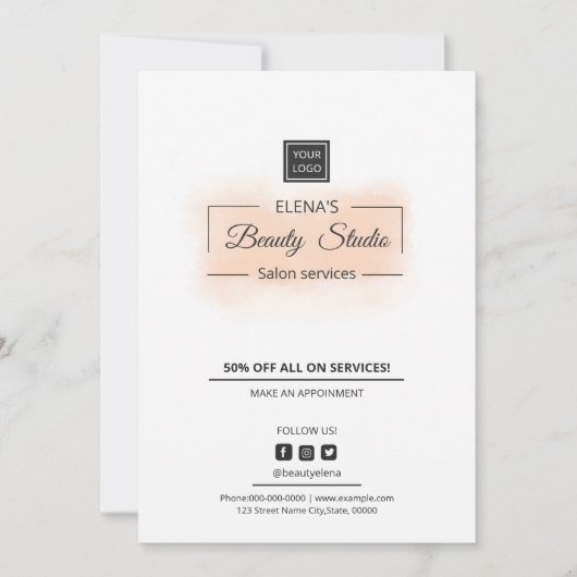 Salon et Spa Tarifs Modèle (Devant)