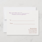 Salon Faux Sequins Linen Salon Gift Certificate (Achterkant)