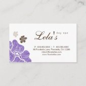 Salon Floral Carte de visite Spa Tropical violet (Dos)