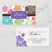 Salon Floral Carte de visite Spa Tropical violet (Devant / Derrière)