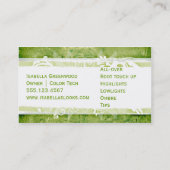 Salon floral grunge de spa de vert de carte de (Dos)