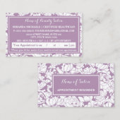 Salon Floral Violet Moderne Rappel de rendez-vous (Devant / Derrière)
