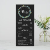 Salon Floral Wreath Menu Carte Prix (Debout devant)