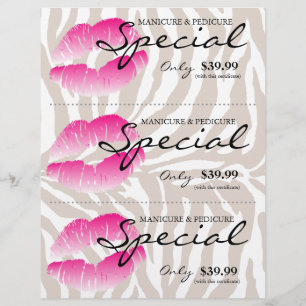Salon Flyer Spa Lips roze Zebra beige