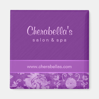 Salon Fridge Magnet Spa floral damassé violet