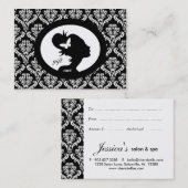 Salon Gift Card Butterfly Woman Silhouette BW Kortingskaartje (Voorkant / Achterkant)