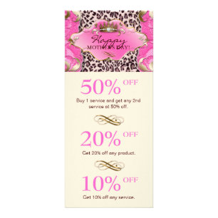Salon GIFT CERTIFICAAT Crown Leopard Pink Cream Reclamekaart