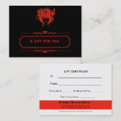 Salon Gift Certificate (Firebrick) Kortingskaartje (Voorkant / Achterkant)