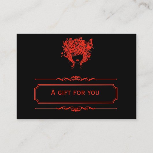 Salon Gift Certificate (Firebrick) Kortingskaartje (Voorkant)
