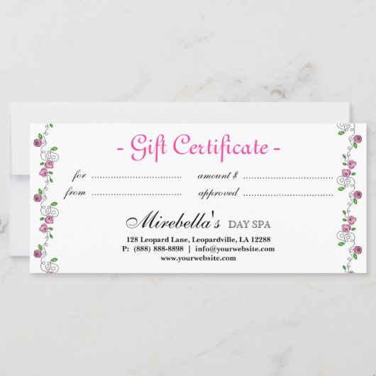 Salon Gift Certificate Paris Eiffel Tower Rozen (Achterkant)