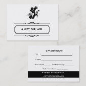 Salon Gift Certificate (zwart) Kortingskaartje (Voorkant / Achterkant)