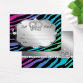 Salon Gift Kaart Bold Zebra Rainbow Pink Crown (Bureau)