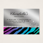 Salon Gift Kaart Bold Zebra Rainbow Pink Crown (Achterkant)