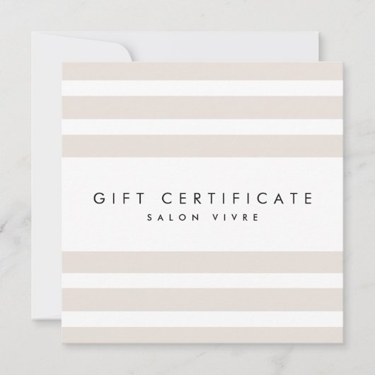 Salon Gift Kaart Moderne minimalistische strepen (Voorkant)