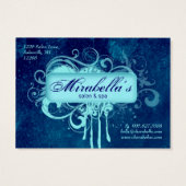 Salon Gift Kaart Spa Grunge Floral Blue Denim (Achterkant)