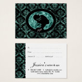 Salon Gift Kaart Vlinder  Damask Blauwgroen (Voorkant /achterkant)