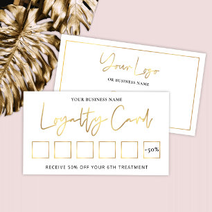 Salon Glam Gold Logo Modern Beauty of Spa Stamp Lo Klantenkaartje