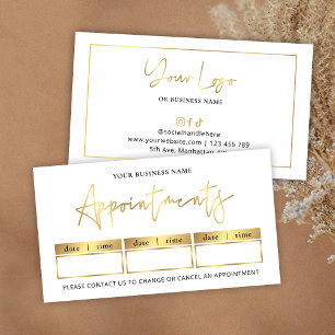 Salon Glam Gouden Logo Moderne Schoonheid of Spa S Afsprakenkaartje