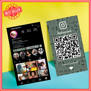 Salon Instagram Sage Green Social Media QR-code Visitekaartje