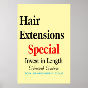 Salon Kapperszaak Poster Haar Extensions Lengte