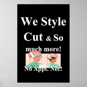 Salon Kapperszaak Posters Knip Stijl & Afspraak.