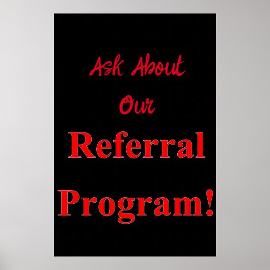 Salon Kapperszaak Posters Referral Program Rood (Voorkant)