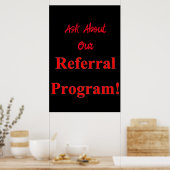Salon Kapperszaak Posters Referral Program Rood (Keuken)