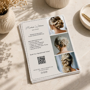 Salon Kapsalon Diensten 3 Foto's QR Flyer