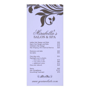Salon Lavender Leaf Floral Paars Brown Reclamekaart