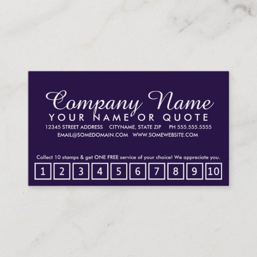 Salon Loyalty Punch Card : Emo Stijl (Voorkant)