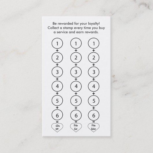 Salon Loyalty Visitekaartje (Voorkant)