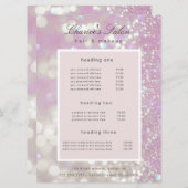 Salon Luxe Shimmer Pastel Prijs Kaart (Voorkant / Achterkant)