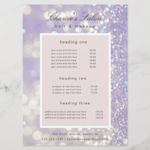 salon luxueux shimmer pastel carte prix