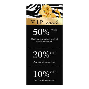 Salon Marketing Card Zebra Gold Blonde Tanking Reclamekaart