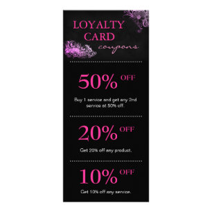 Salon Marketing Cards Pink Floral Reclamekaart