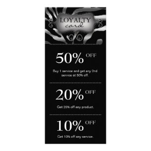 Salon Marketing Cards Silver Zebra Reclamekaart