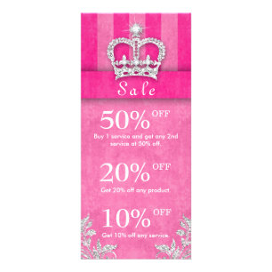 Salon Marketing Kaarten Juwelry Crown Stripes Roze