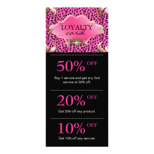 Salon Marketing Kaarten Leopard Jewelry Crown Pink