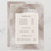 Salon Metallic Pearl Elegante Prijs Kaart (Voorkant / Achterkant)