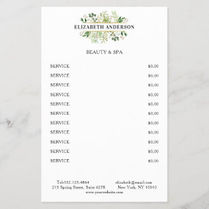 Salon Modern Botanic Black Green White Flyer